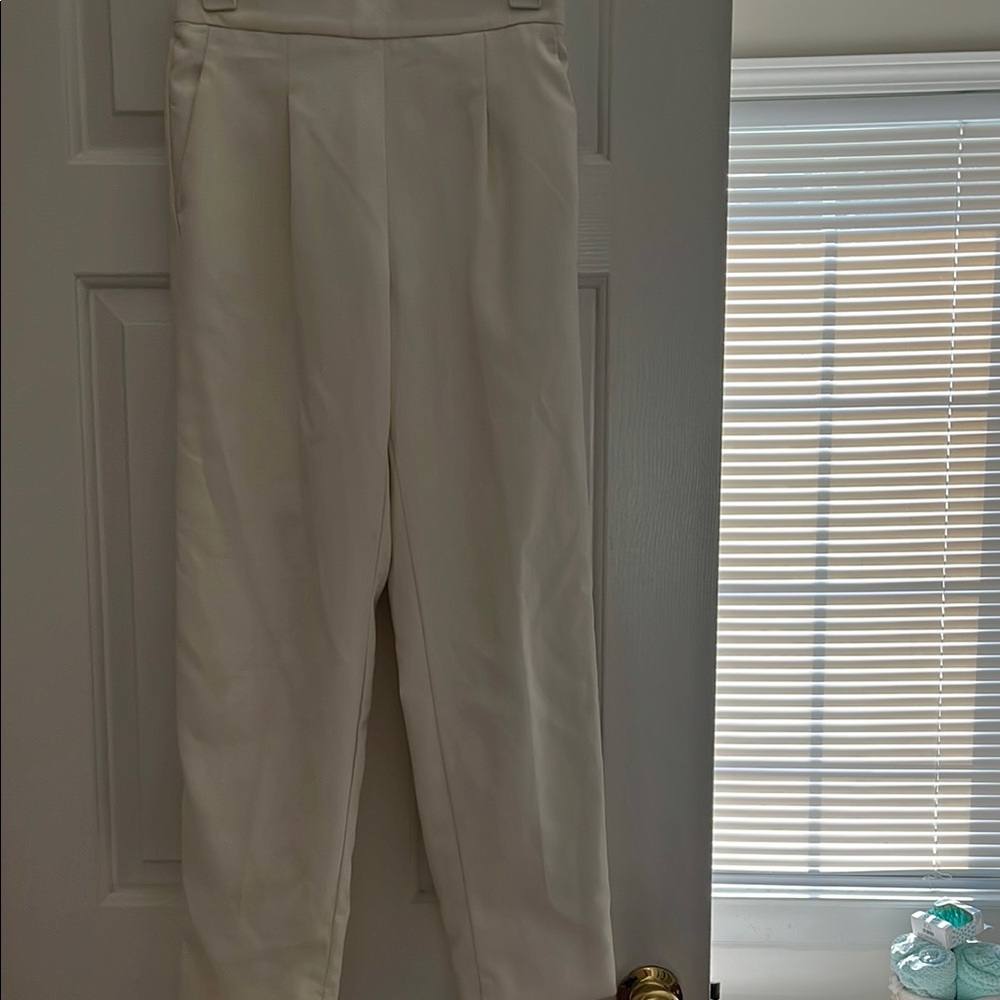 Ann Taylor Pleated White Trousers